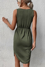 V-neck Curved Hem Sleeveless Dress (12)