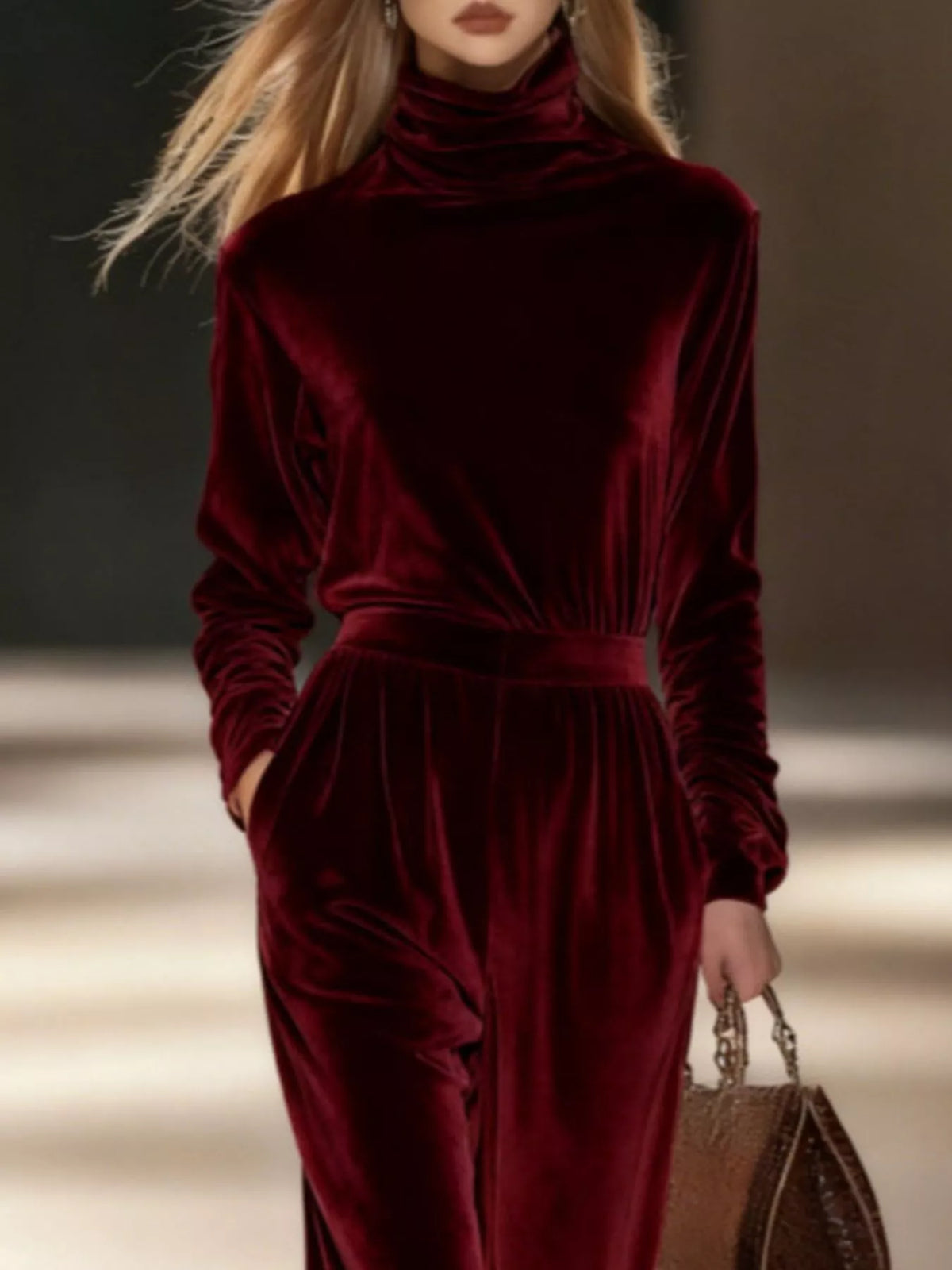 Velvet Long Sleeve Wide-leg Set (11)