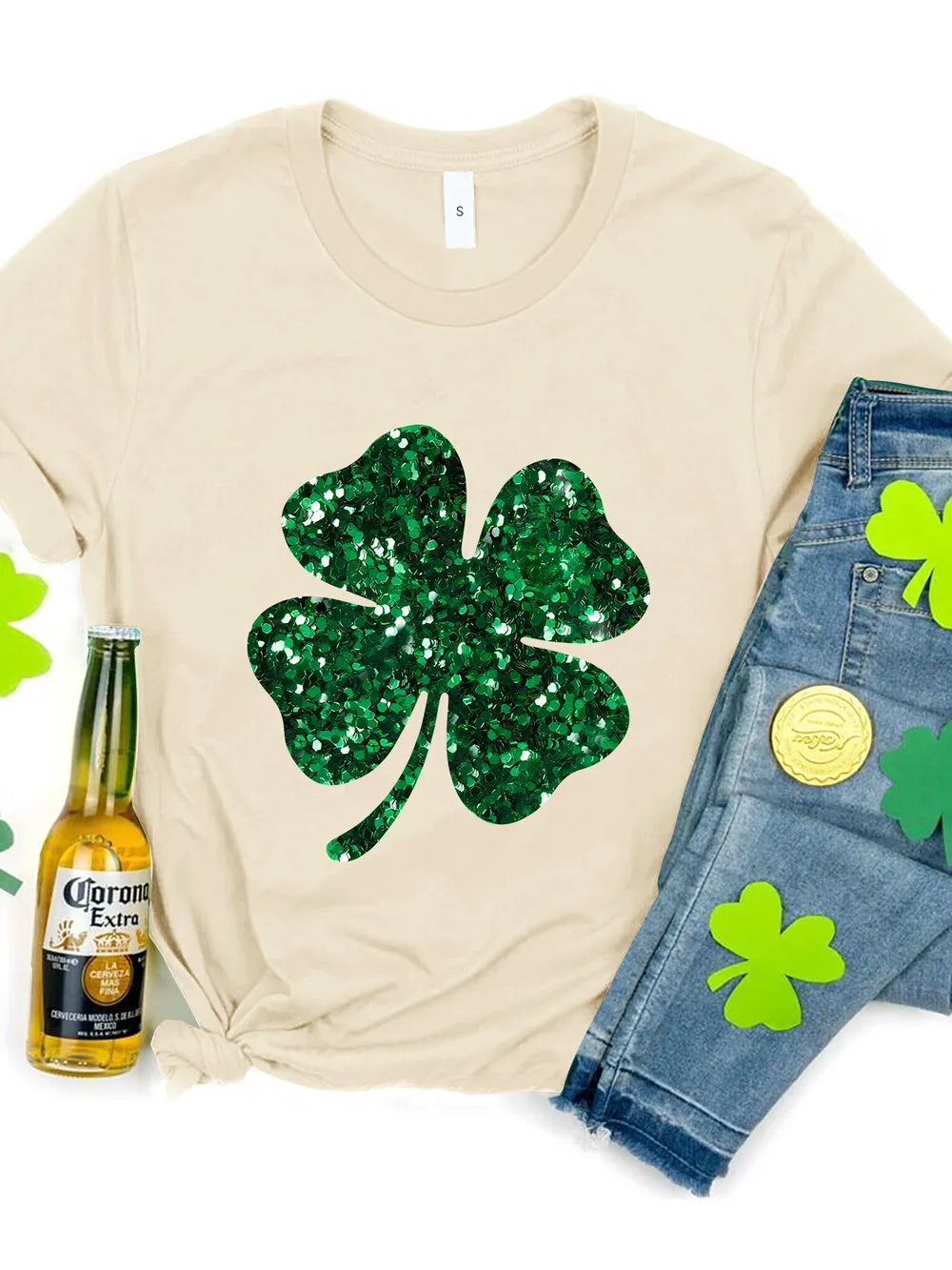 Lucky Clover Round Neck T-shirt (7)
