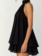 Halter Neck Chiffon Mini Dress (27)