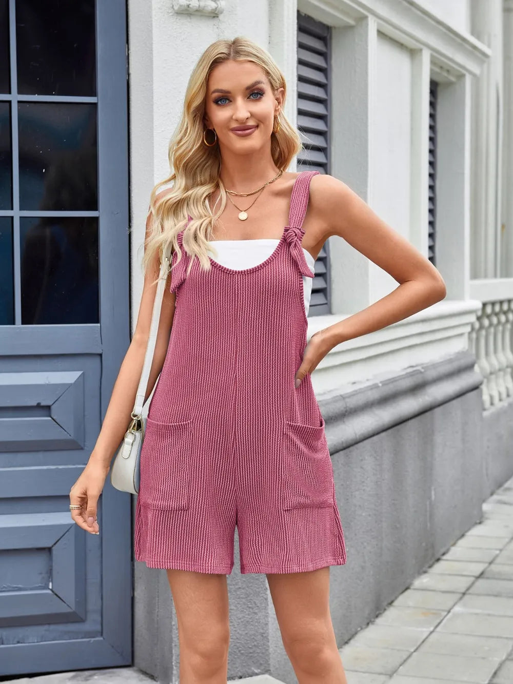Knotted Wide Strap Scoop Neck Overalls (20)