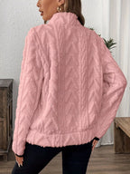 Full Size Half Zip Kangaroo Pocket Sweatshirt Plus (30)