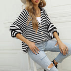 Striped Button Down Long Sleeve Cardigan (5)