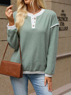 Button Detail Dropped Shoulder T-shirt (21)