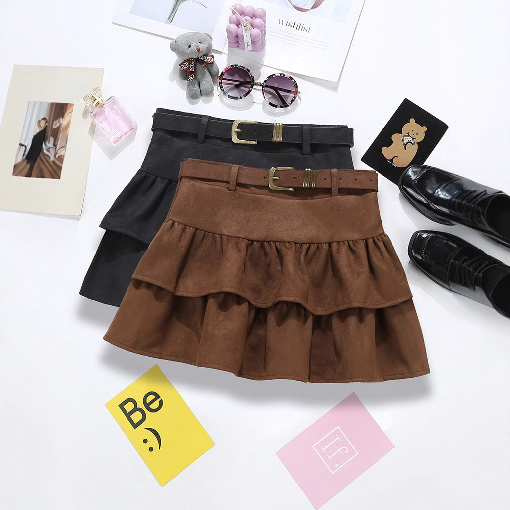 Brown Suede Cake Skirt photo 1