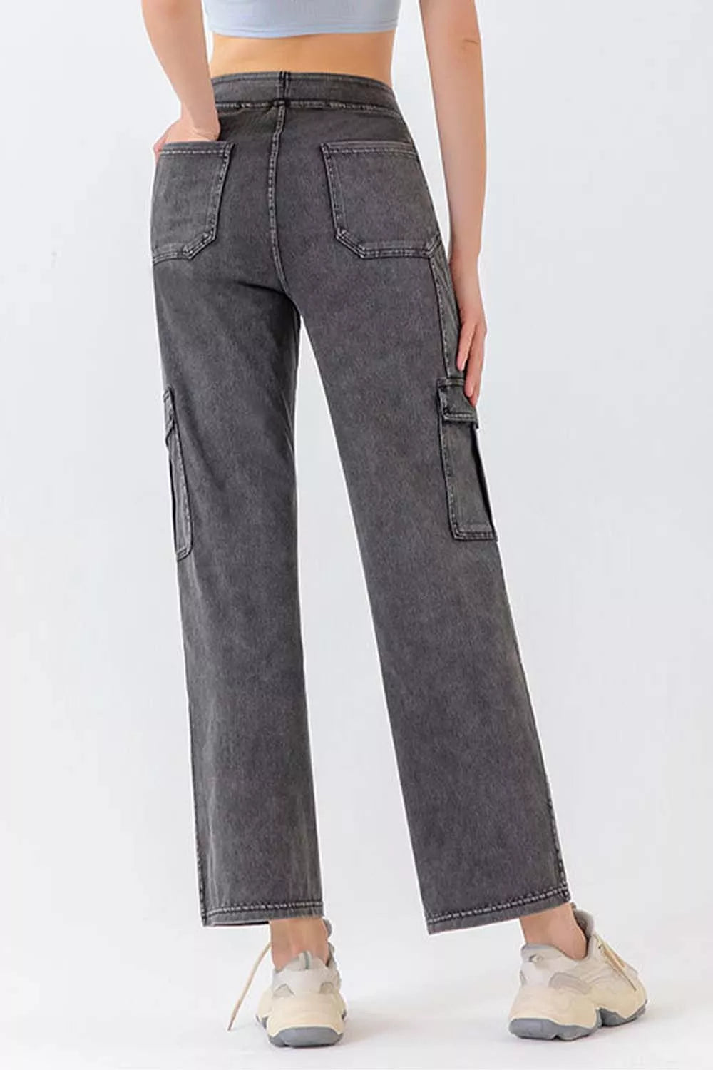 Buttoned Pocketed Long Jeans (2)