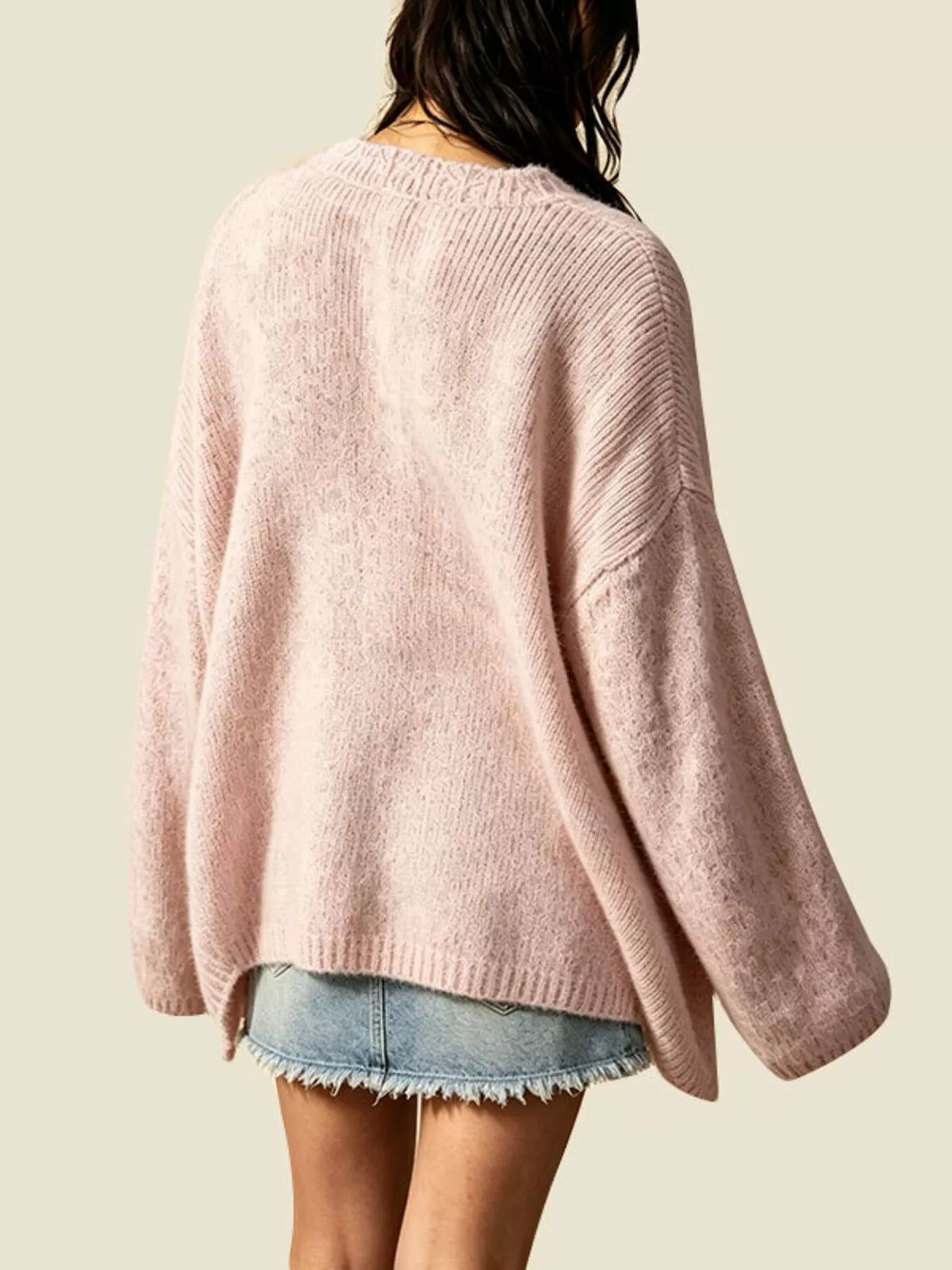 V-neck Button-down Knit Cardigan (10)