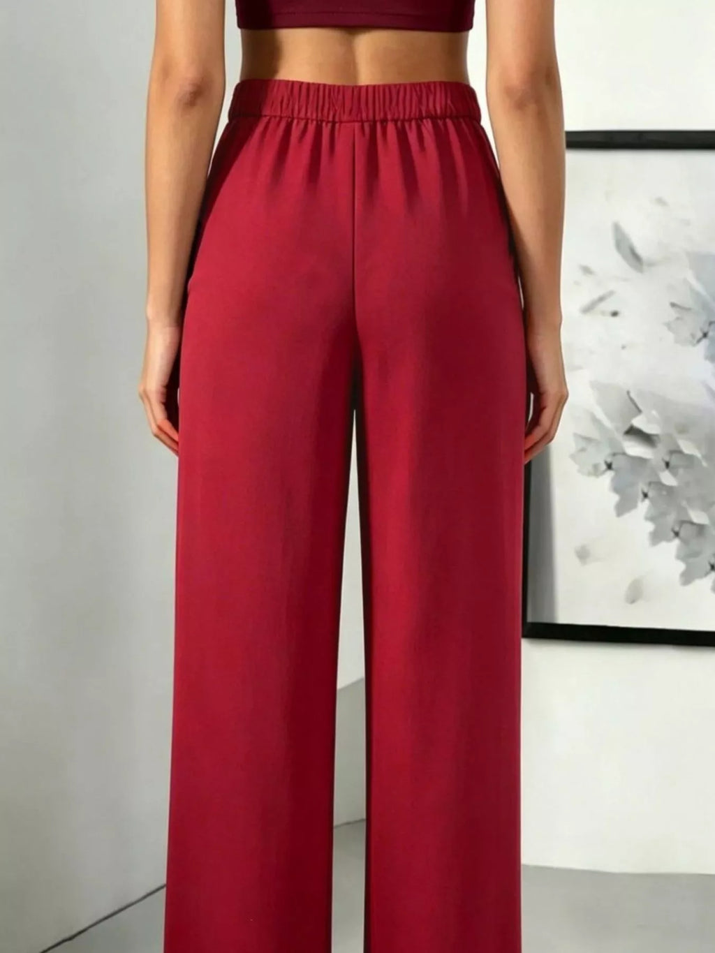 High-waisted Pleated Wide-leg Pants (34)
