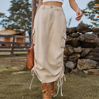 American-style Denim Casual Midi Skirt photo 7
