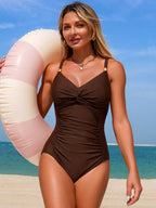 Ruched Twist Front One-piece Swimsuit (3)
