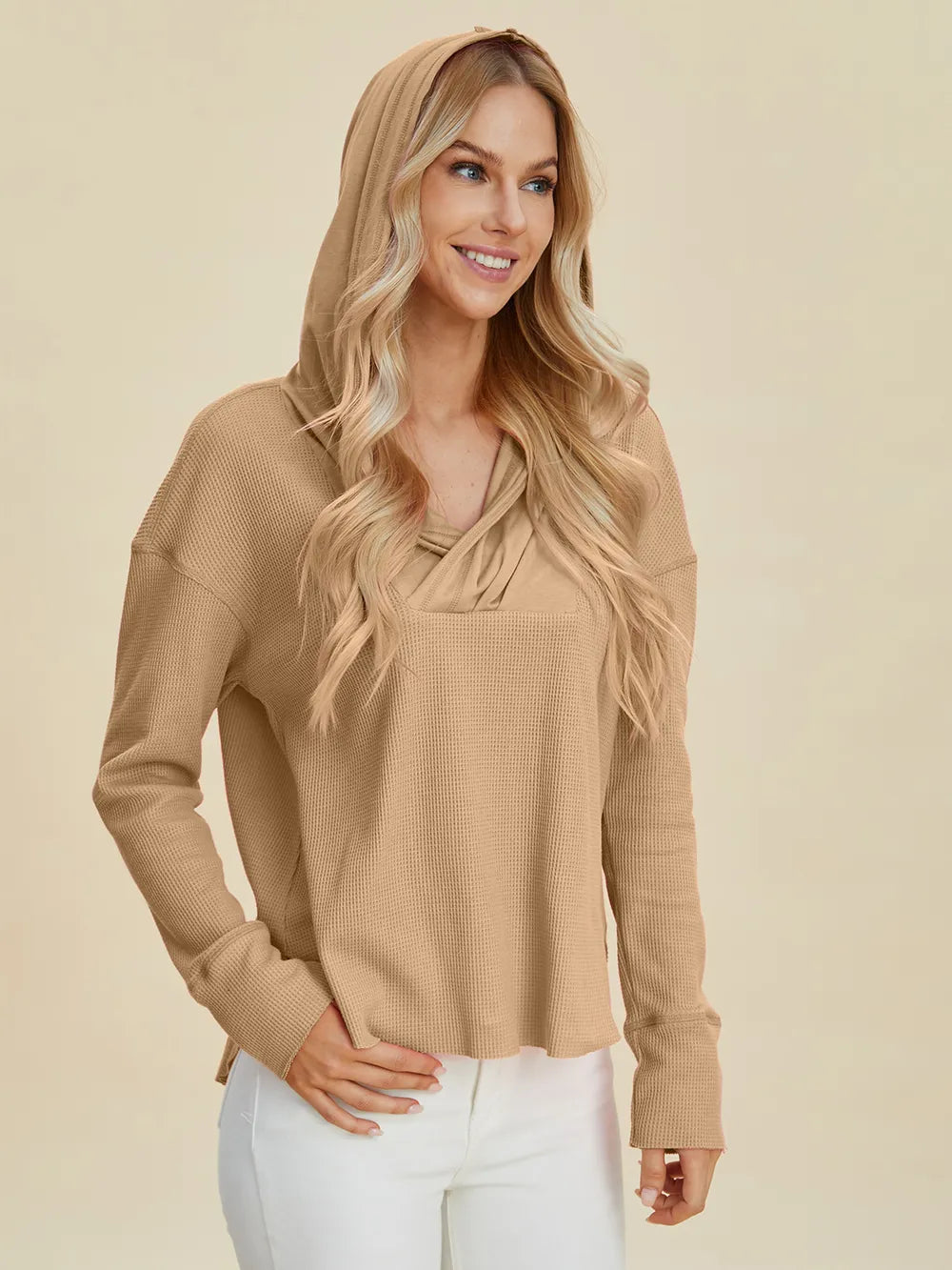Full Size High-low Dropped Shoulder Long Sleeve Hoodie (10)