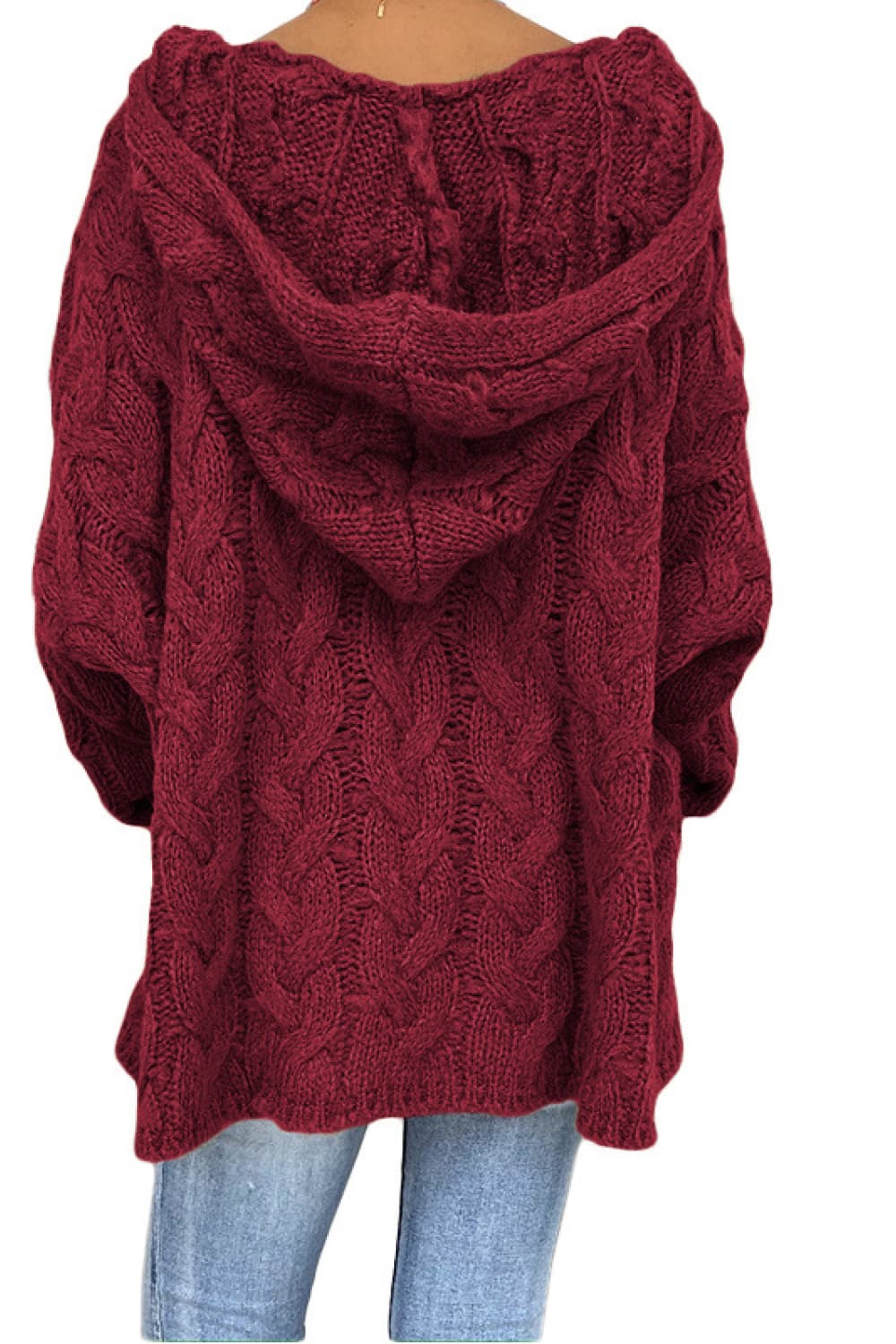 Cable-knit Hooded Sweater (3)