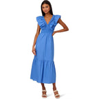 Indian-style Resort Chic Flounced V-neck Slimming Dress variant CJLY295891507GT|CJLY295891508HS|CJLY295891509IR|CJLY295891510JQ|CJLY295891511KP|CJLY295891512LO