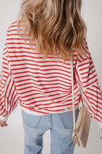 Striped Dropped Shoulder Long Sleeve Sweatshirt (4)
