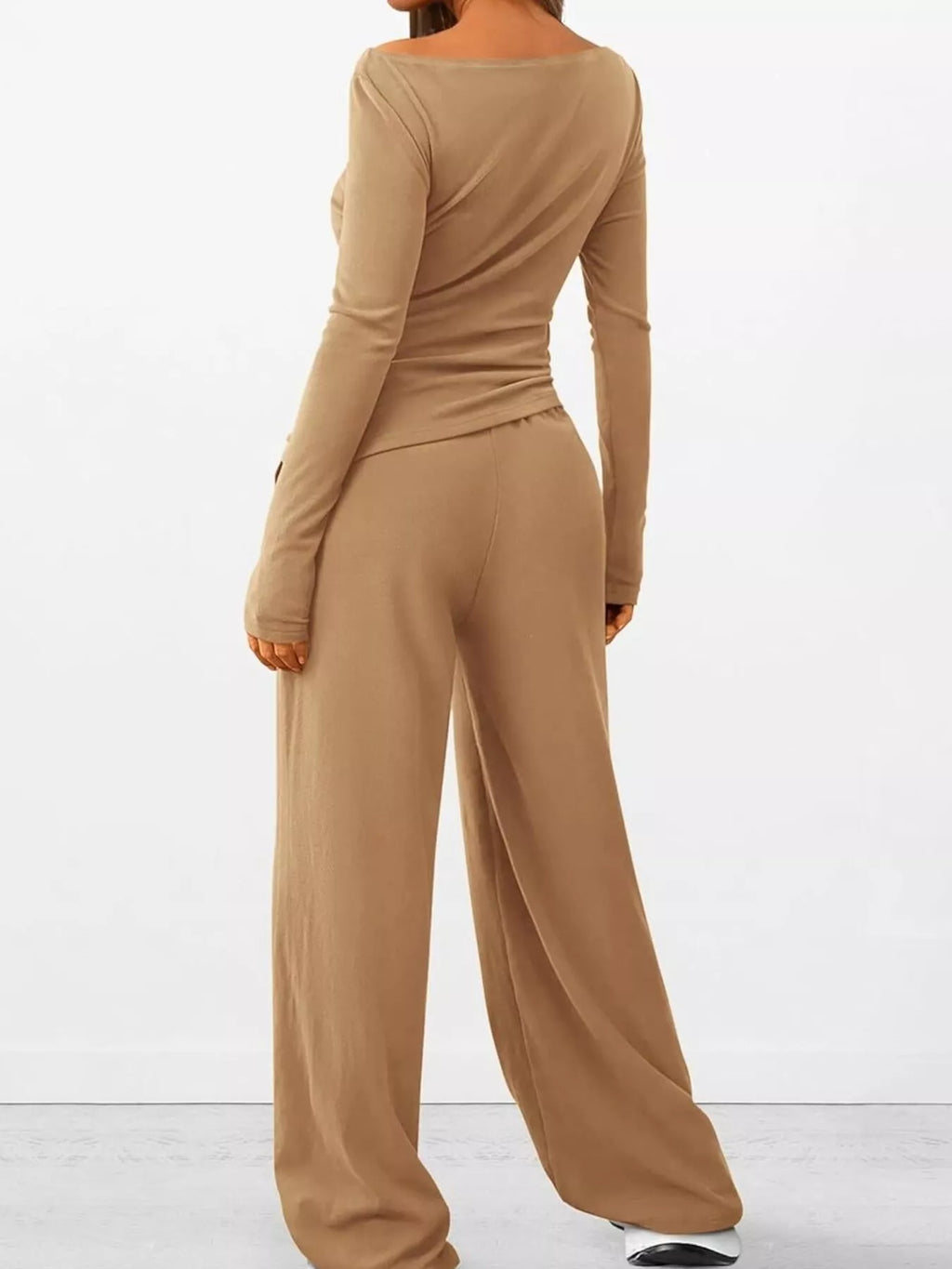 Long Sleeve Top Wide Leg Pants Set (9)