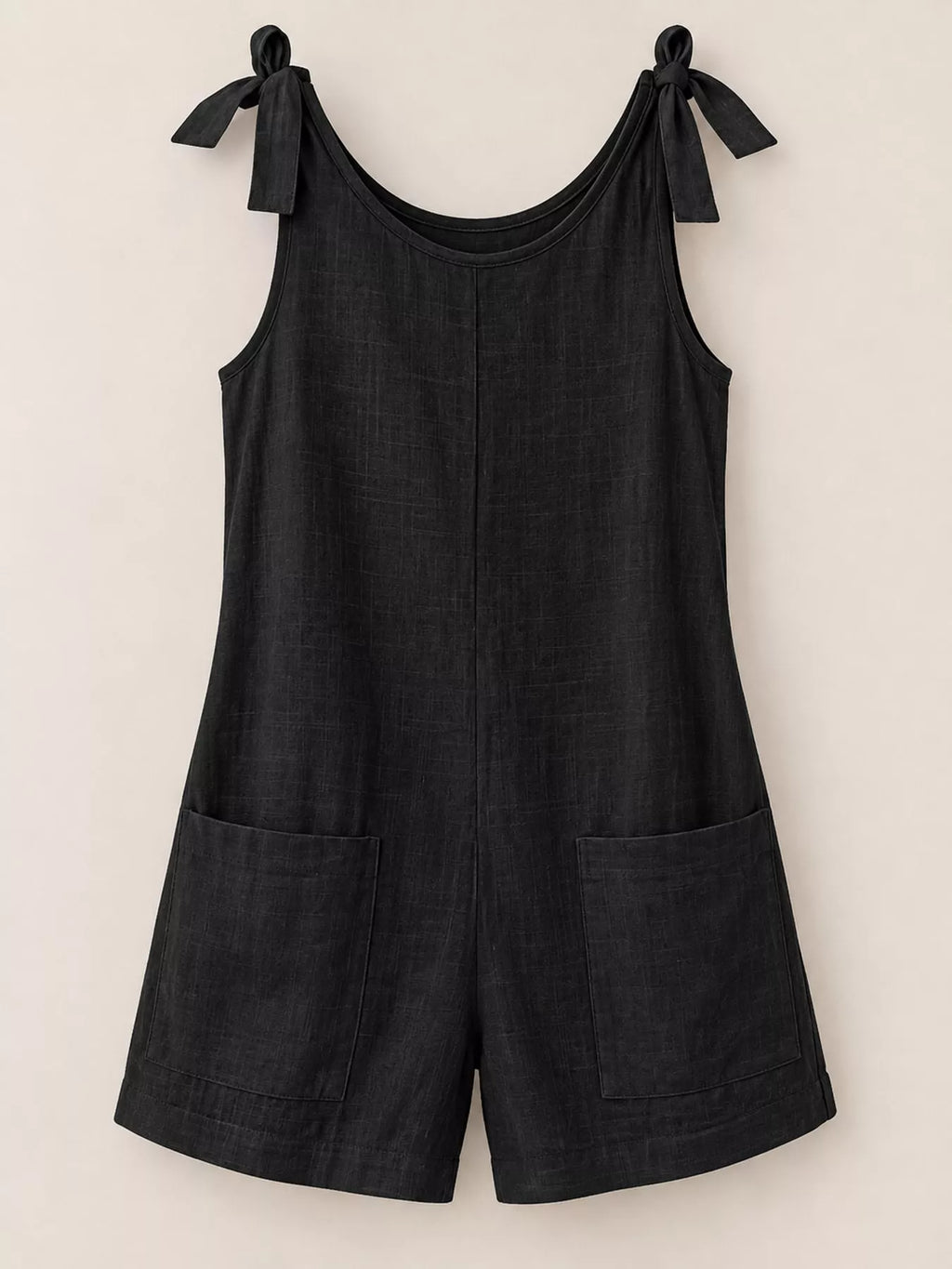 Full Size Tie-shoulder Romper Pockets Plus (13)