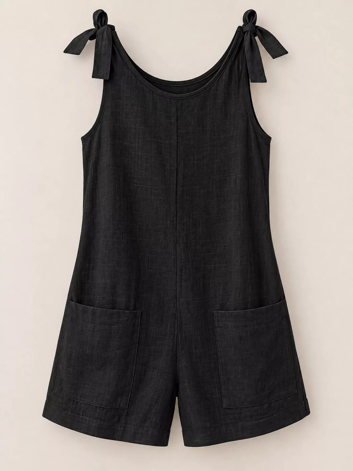 Full Size Tie-shoulder Romper Pockets Plus (13)