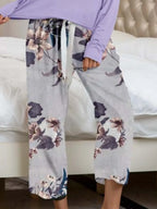 Round Neck Top Printed Pants Lounge Set (12)