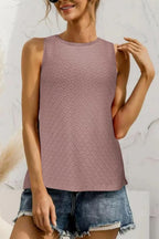Eyelet Round Neck Tank (16)