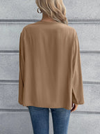 Half Button Long Sleeve Blouse (8)