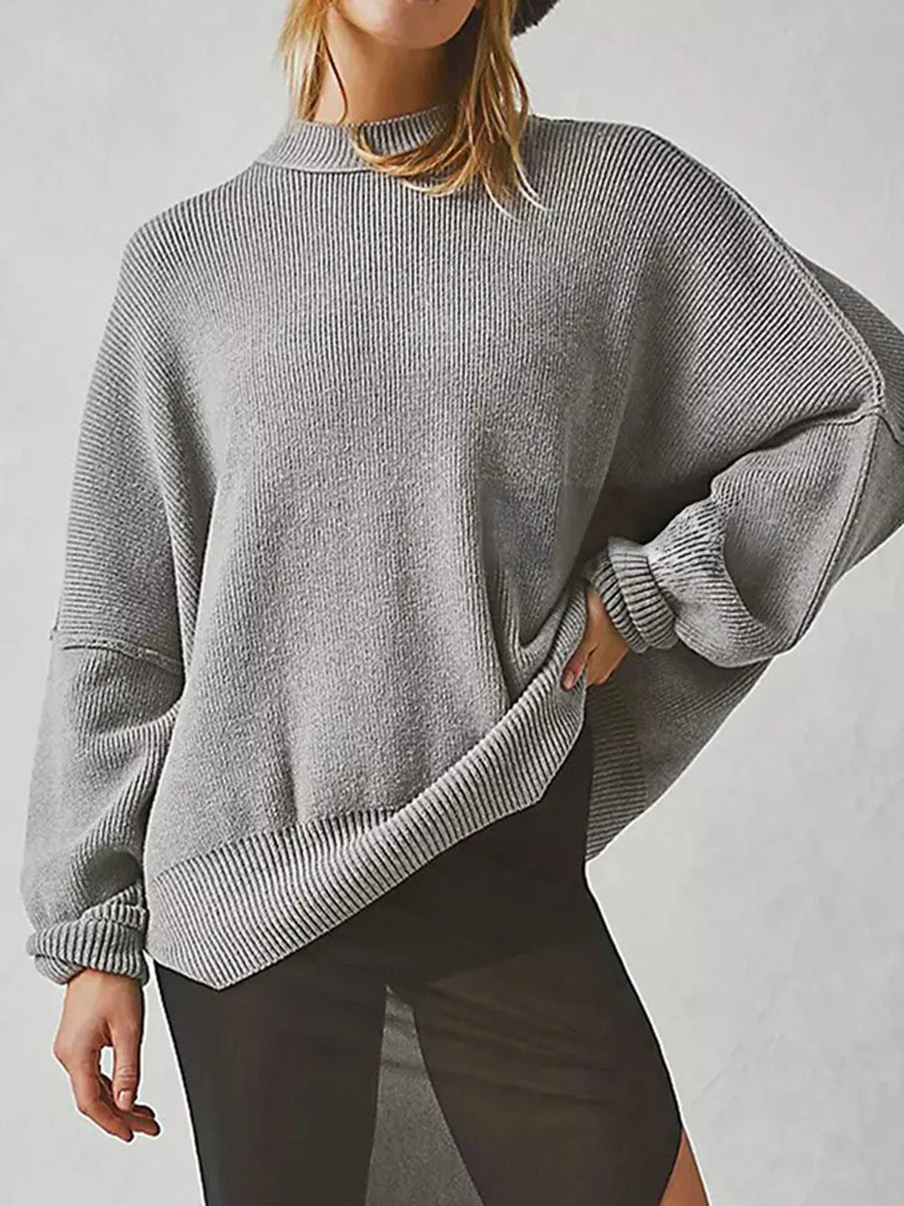 Round Neck Long Sleeve Sweater (30)