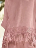 Fringed 3/4 Sleeve Blouse (8)