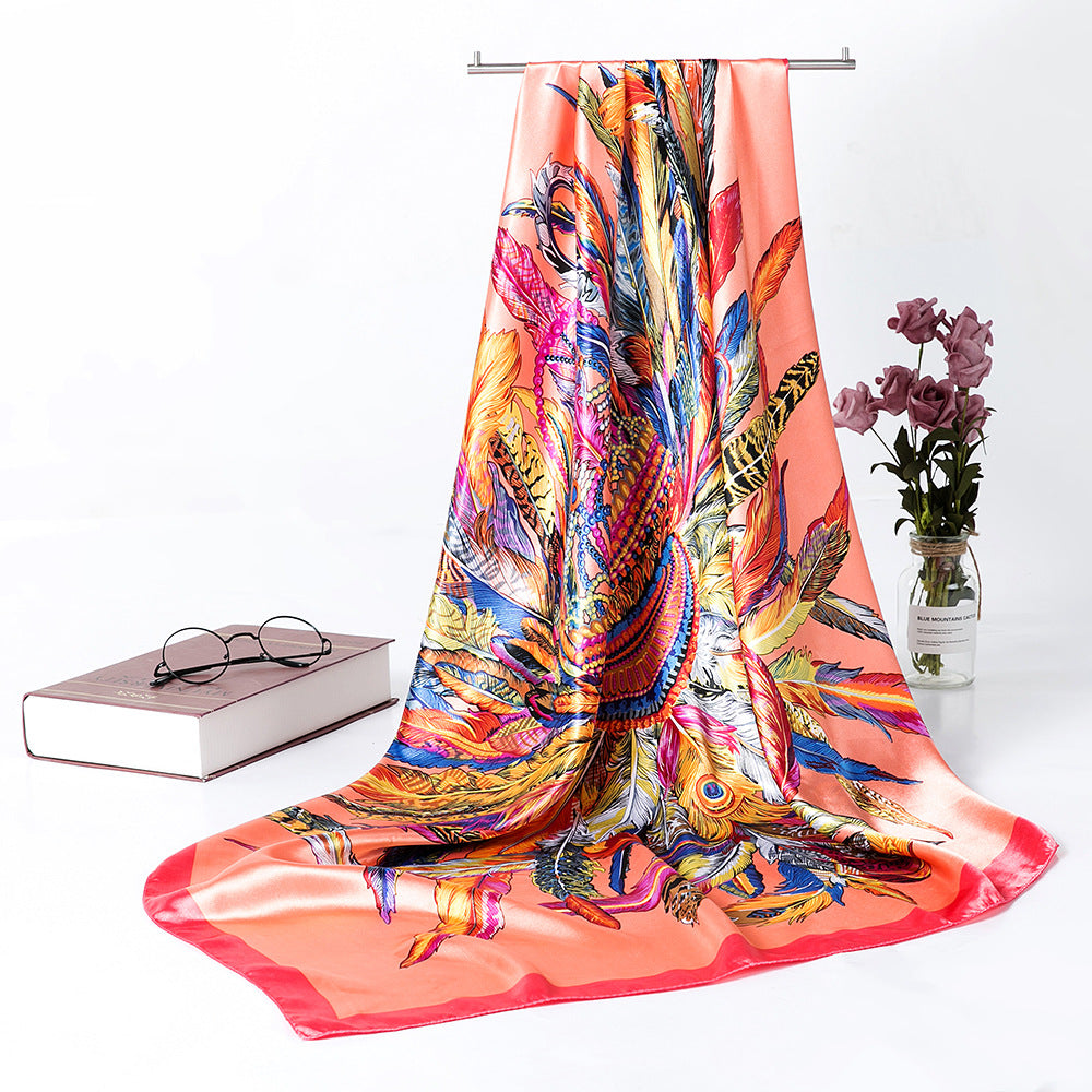 Silk Scarf Multi-functional Small Satin Shawl photo 3