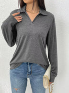 Casual Long Sleeve Polo T-shirt (2)