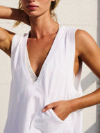 Side Slit V-neck Tank (2)