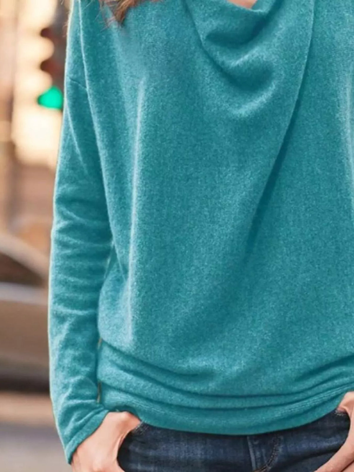 Full Size Cowl Neck Long Sleeve Top Plus (15)