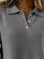 Full Size Button Detail Dropped Shoulder Sweater Plus (17)