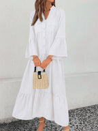 Ruffle Hem Button Front Tiered Dress (28)