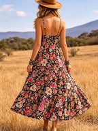 Floral Print V-neck Midi Dress (6)