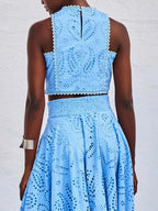 Eyelet Lace Top Maxi Skirt Set (4)