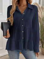 Button-down Long Sleeve Tiered Shirt (12)
