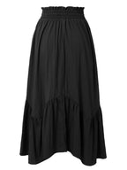 Smocked Waist Band Ruched Layered Skirt (3)