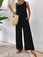 Round Neck Tank Pants Set (5)