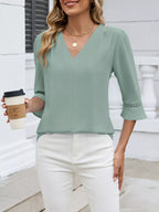 V-neck 3/4 Sleeve Blouse (24)