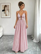 Striped Halter Neck Maxi Dress (11)