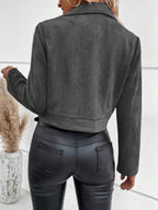 Zip Up Suede Cropped Moto Jacket (13)