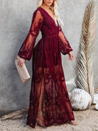 Floral Lace Slit Maxi Dress (19)
