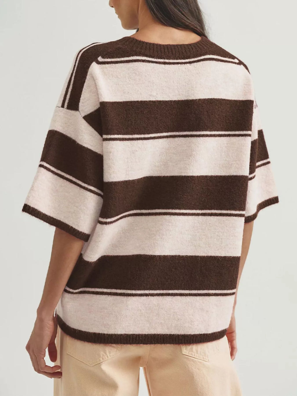 Striped Half Sleeve Sweater (8)