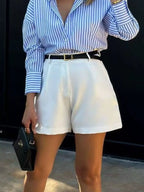 High-waisted Pleated Shorts (14)