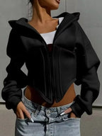 Zip-up Cropped Hoodie (9)
