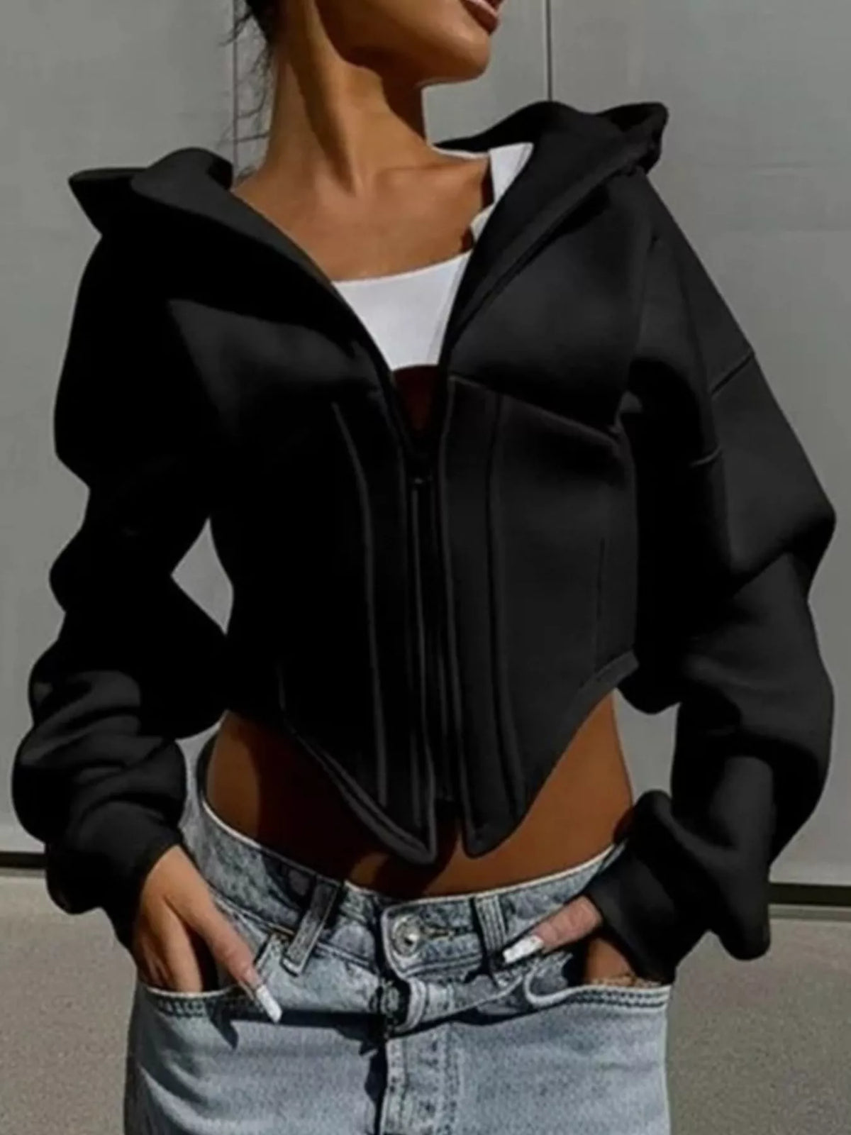Zip-up Cropped Hoodie (9)