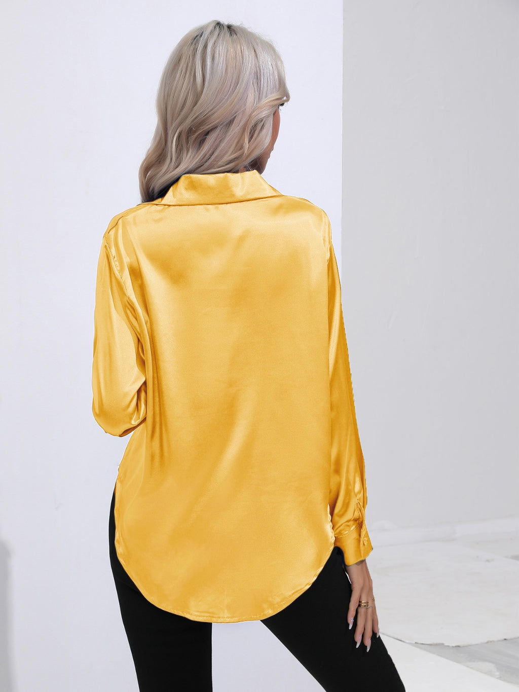 Collared Neck Buttoned Long Sleeve Shirt (9)