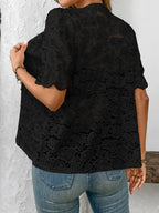 Button Down Half Sleeve Lace Shirt (13)