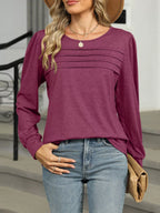 Long Sleeve Round Neck T-shirt (12)