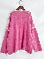 Contrast Trim Open Front Cardigan (3)
