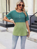 Two-tone Short Sleeve Top